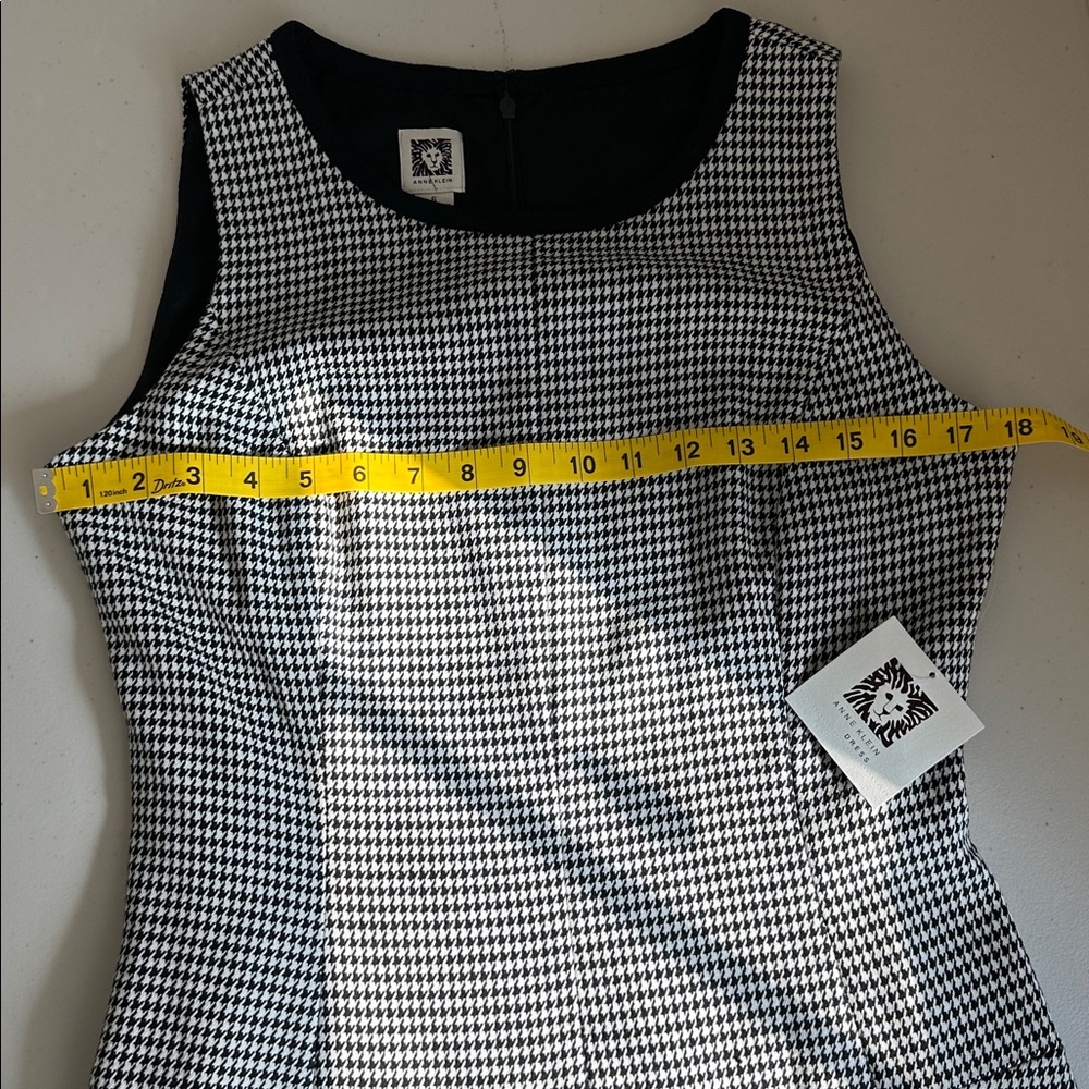 New With Tag ANNE KLEIN Black and White Checkered Midi Dress Size 6. - Picture 8 of 13
